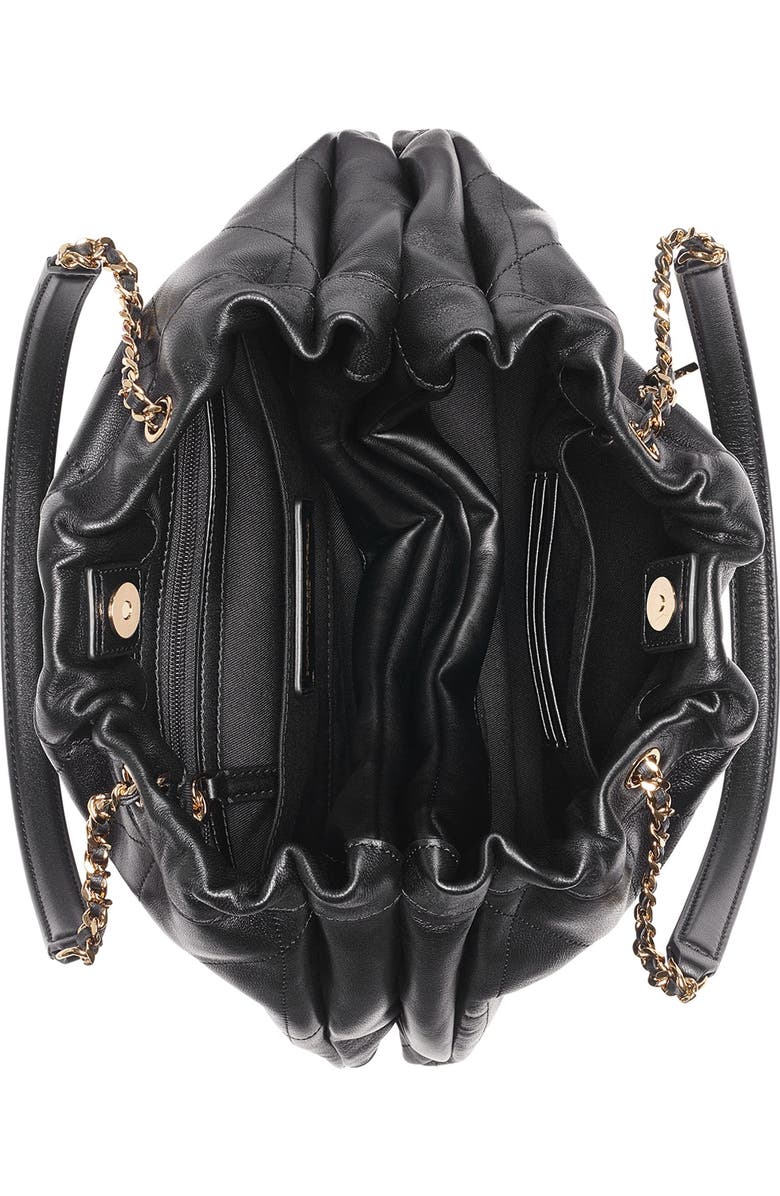 KARL LAGERFELD PARIS Amandine Leather Shoulder, Alternate, color, Black/Gold