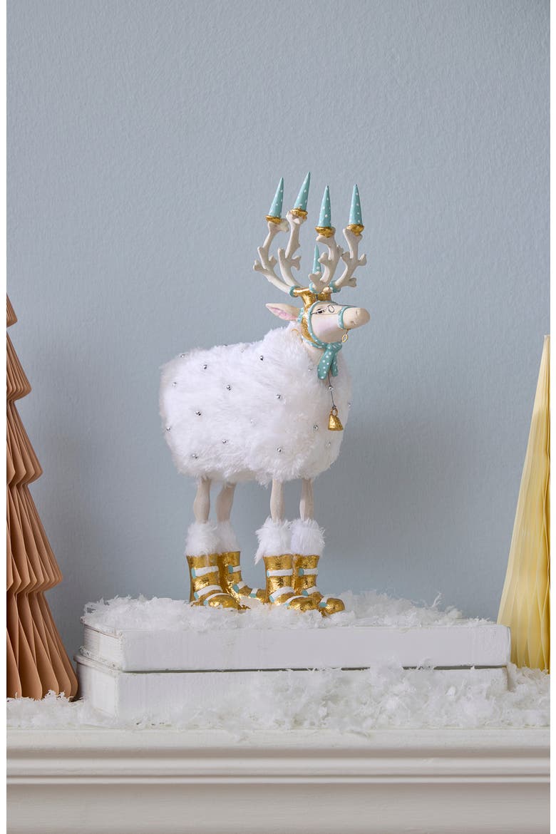 Patience Brewster Moonbeam Blitzen Reindeer Ornament, Alternate, color, WHITE