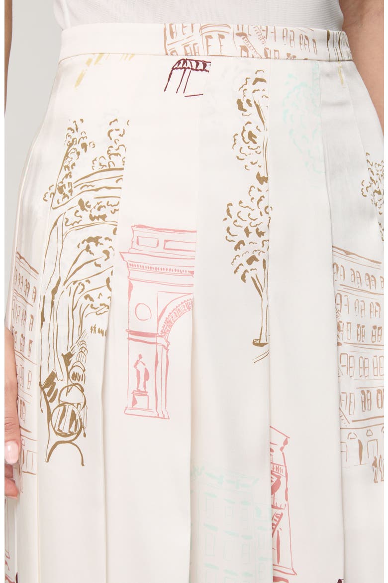 Manhattan Print Pleated Twill A-Line Midi Skirt, Alternate, color, CLOUD MULTI