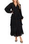 Pippa Side Cutout Long Sleeve Tiered Midi Dress