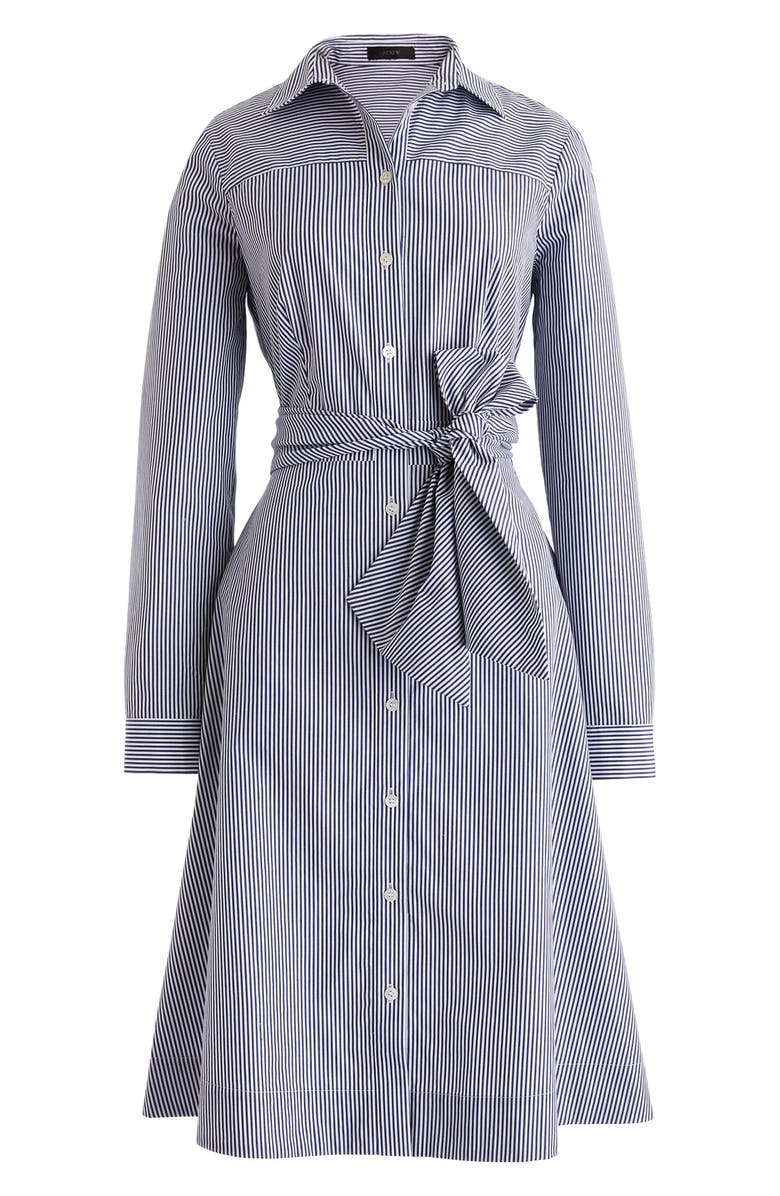 J.Crew Stripe Tie-Waist Shirtdress, Alternate, color,