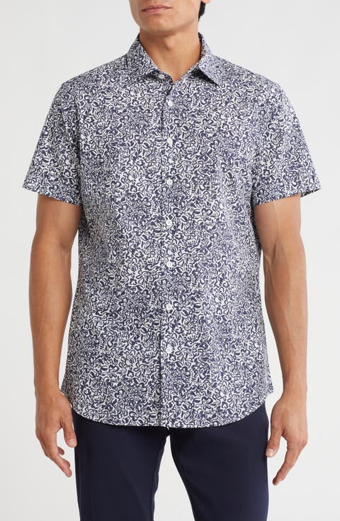 Sherwood Downs Short Sleeve Cotton Button-Up Shirt