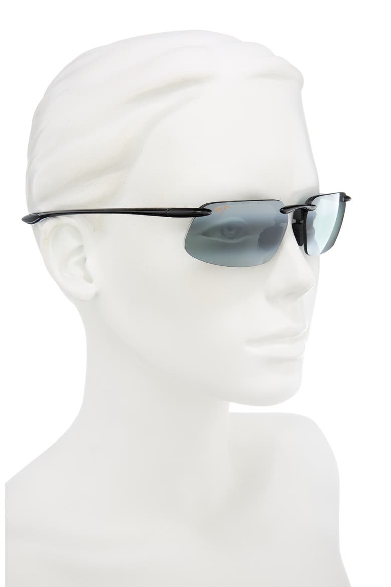 Polarized Rectangular Sunglasses, Alternate, color, BLACK BLACK GREY