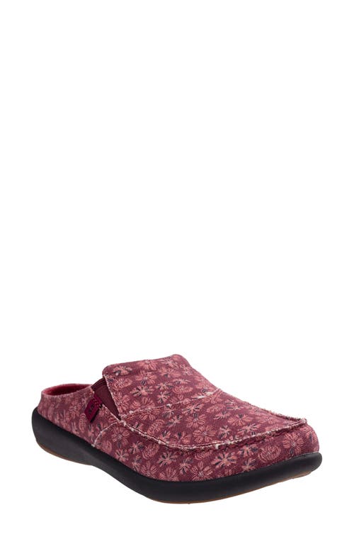 Revitalign Siesta Orthotic Canvas Slip-on Shoe In Red Plum Floral