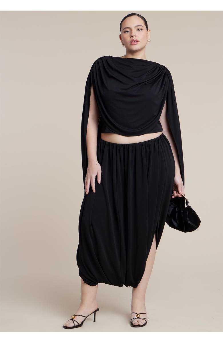 ELOQUII Super Draped Pant, Main, color, Black Onyx