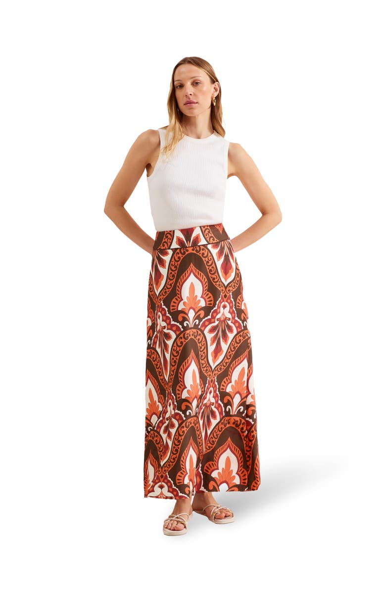 Ro&Zo Tile Printed Skirt, Main, color,