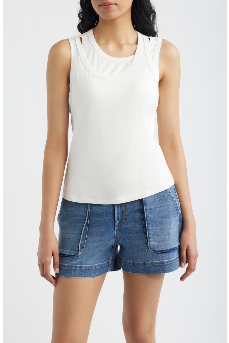 Layered Look Tank, Main, color, WHITE