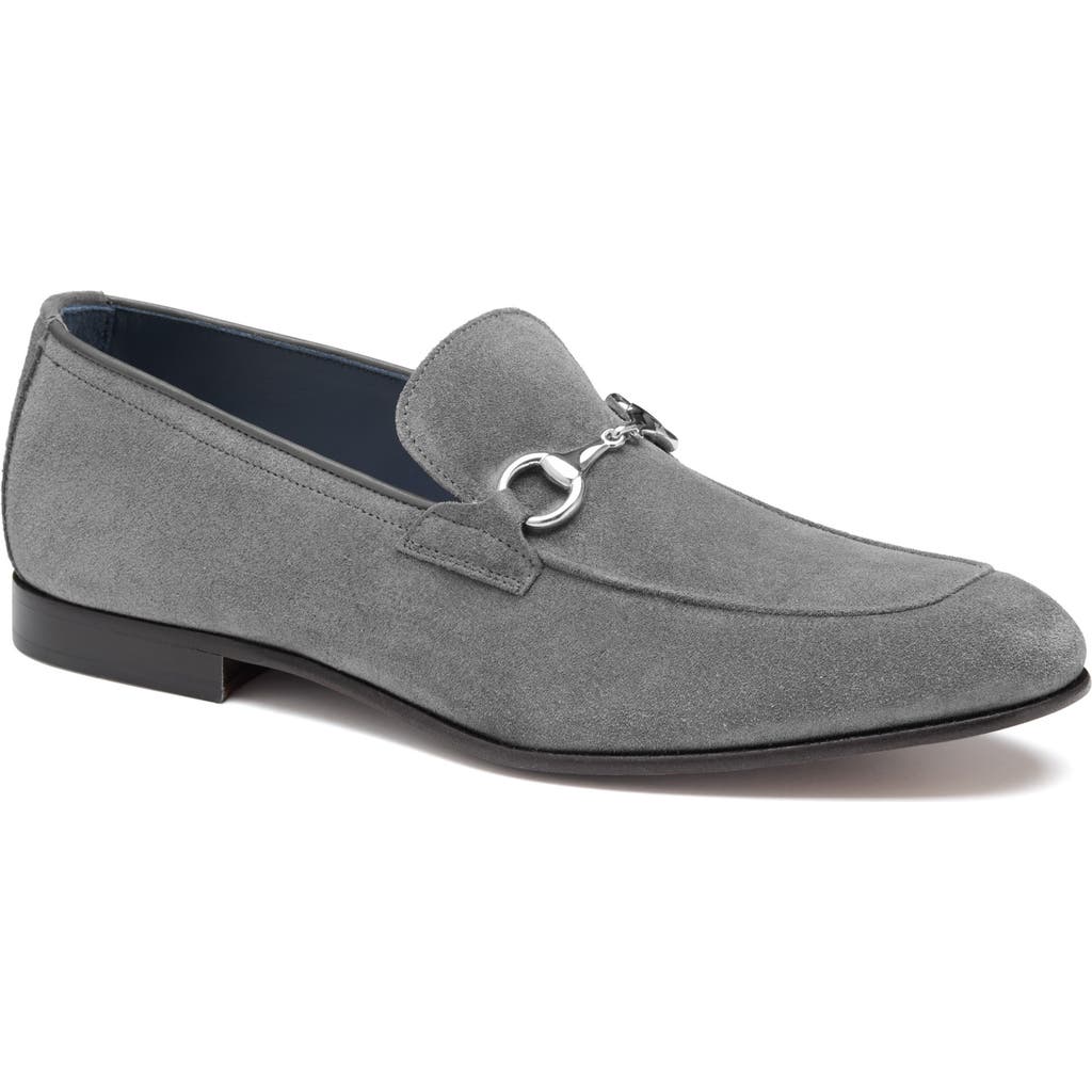 Johnston & Murphy Collection Taylor Bit Loafer In Gray Italian Suede