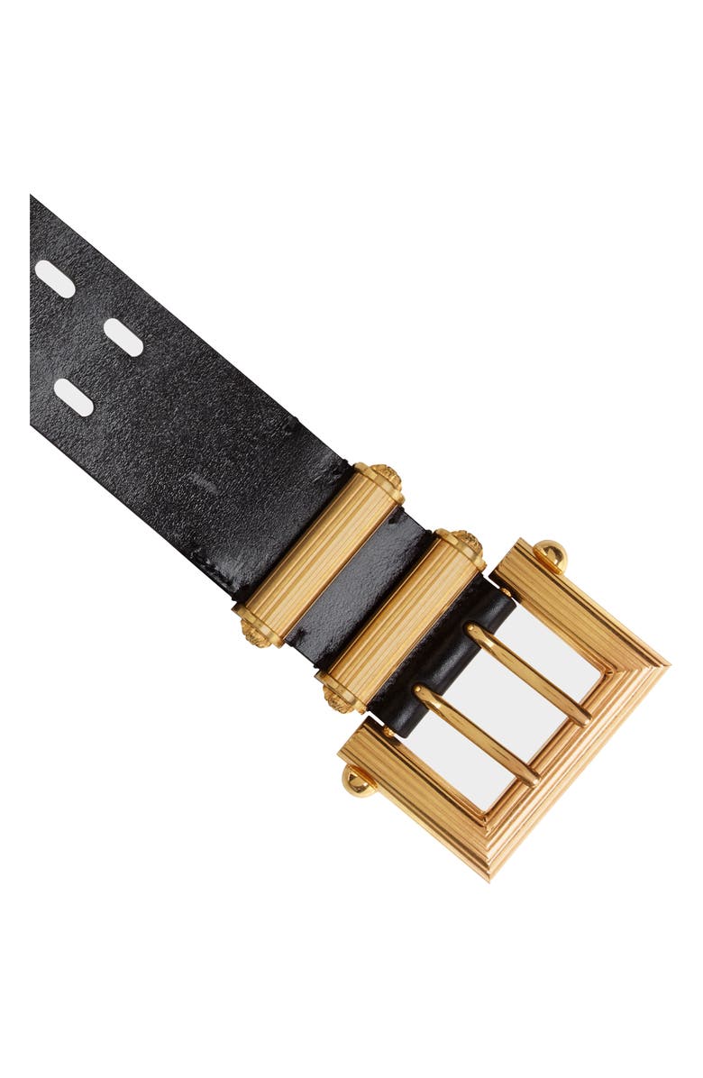 Versace Square Buckle Laser Cut Belt, Alternate, color, 