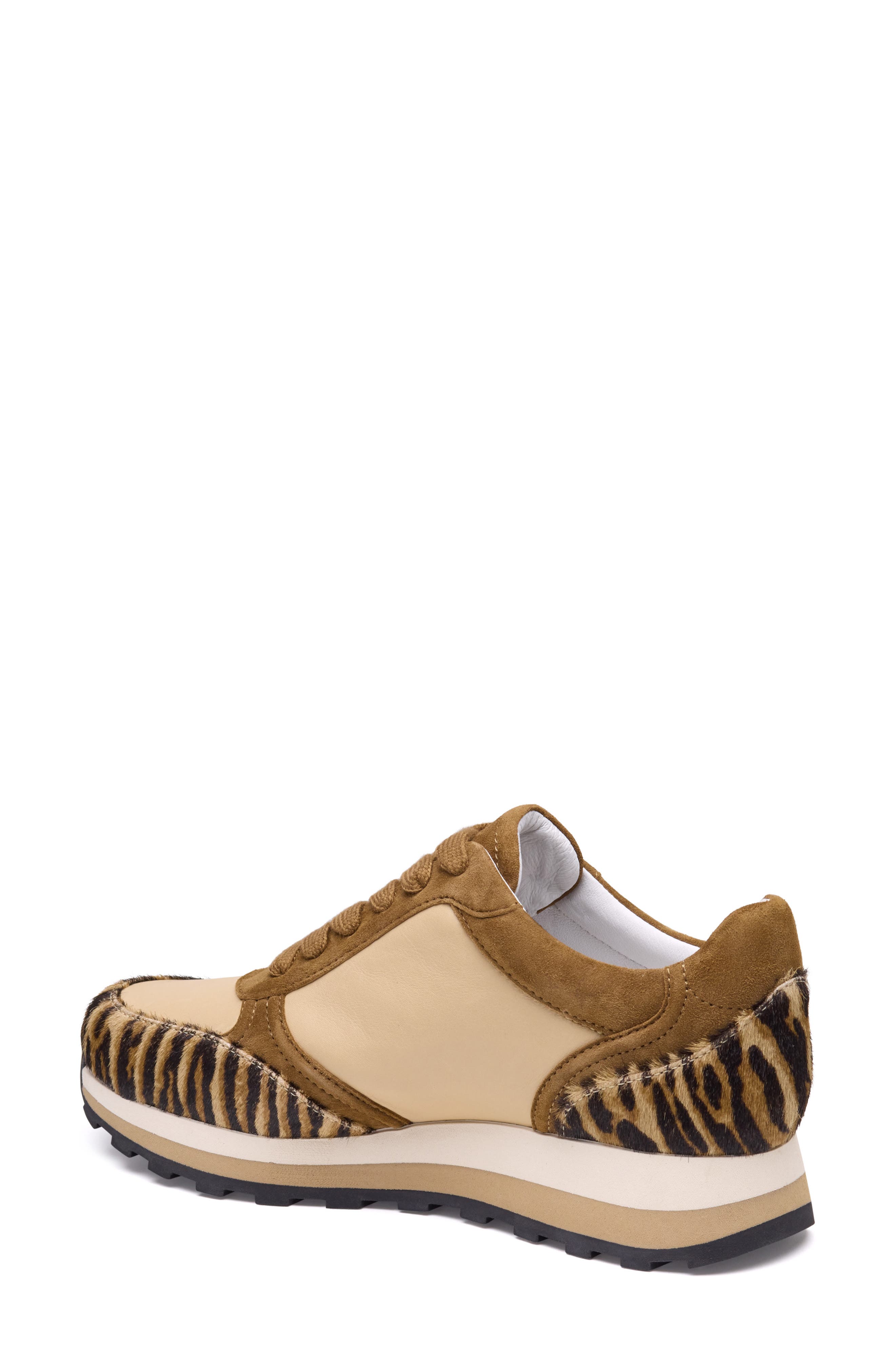 Piper Knit Panel Sneaker, Alternate, color, SANDNAPPA LEATHER