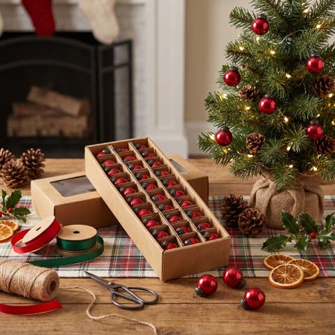 30-Piece Mercury Glass Ball Ornament Set