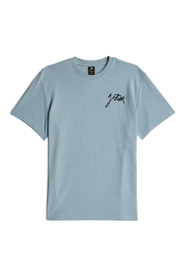 Script Organic Cotton Graphic T-Shirt, Alternate, color, ASH BLUE