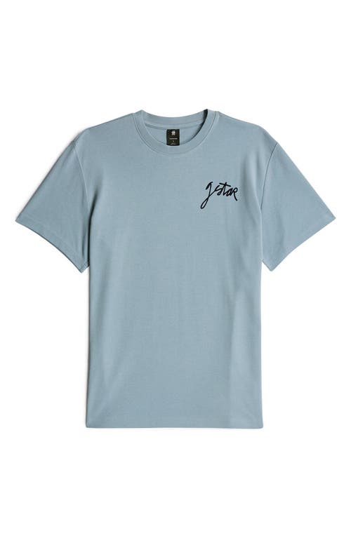 G-star Script Organic Cotton Graphic T-shirt In Blue