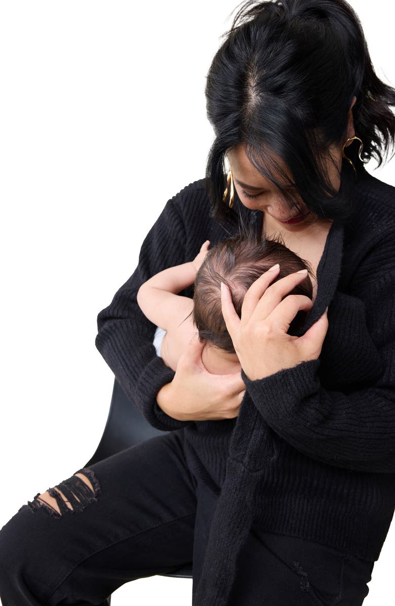 Ingrid & Isabel<sup>®</sup> Rib Maternity/Nursing Wrap Sweater, Alternate, color, Black