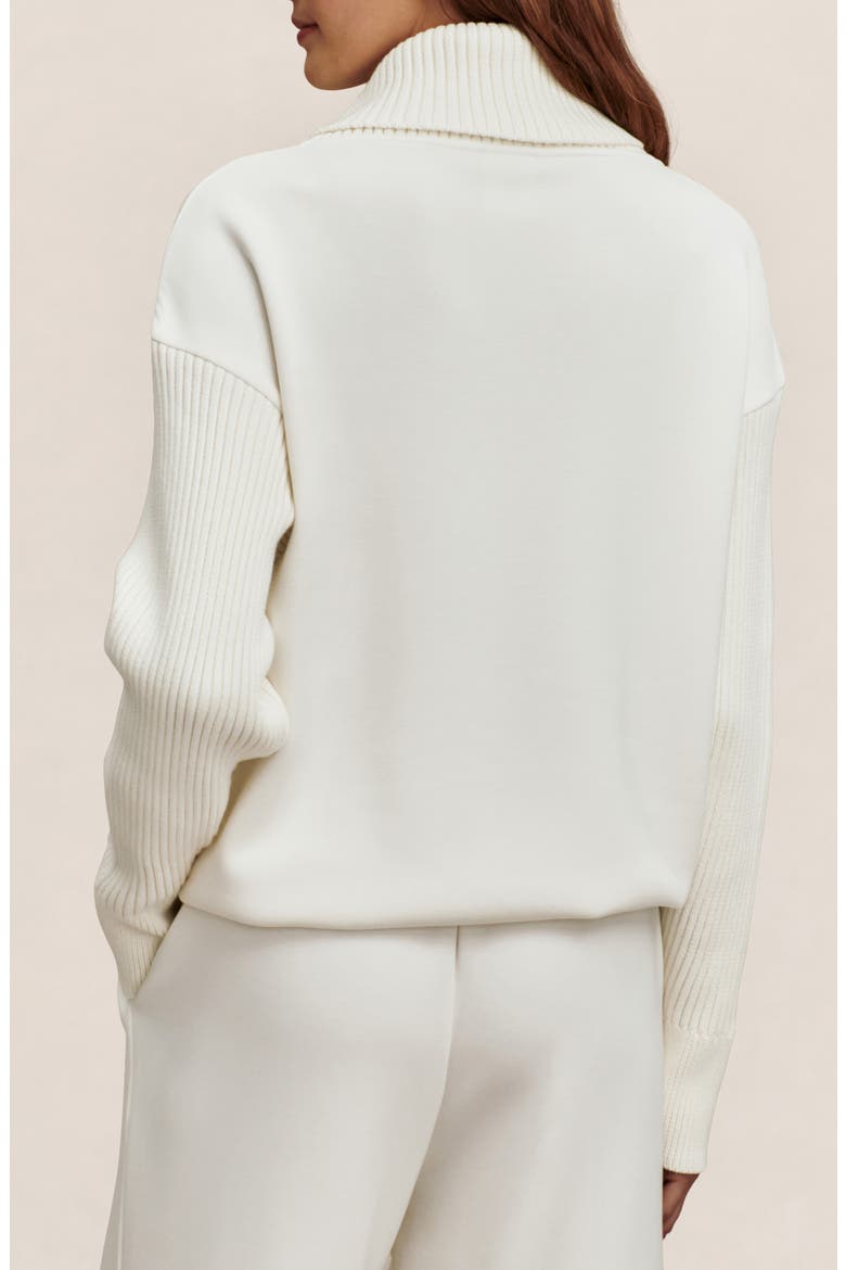 Hannah Cowl Neck Sweatshirt, Alternate, color, EGRET