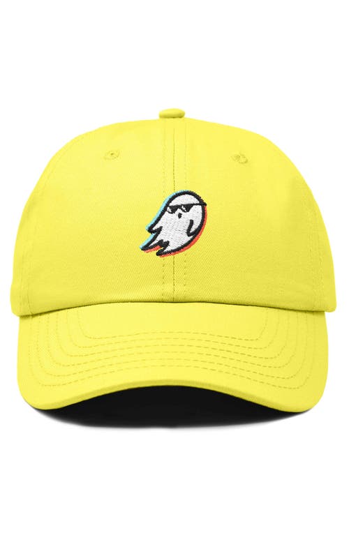Shop Dalix Ghost Life Embroidered Casual Cap In Yellow