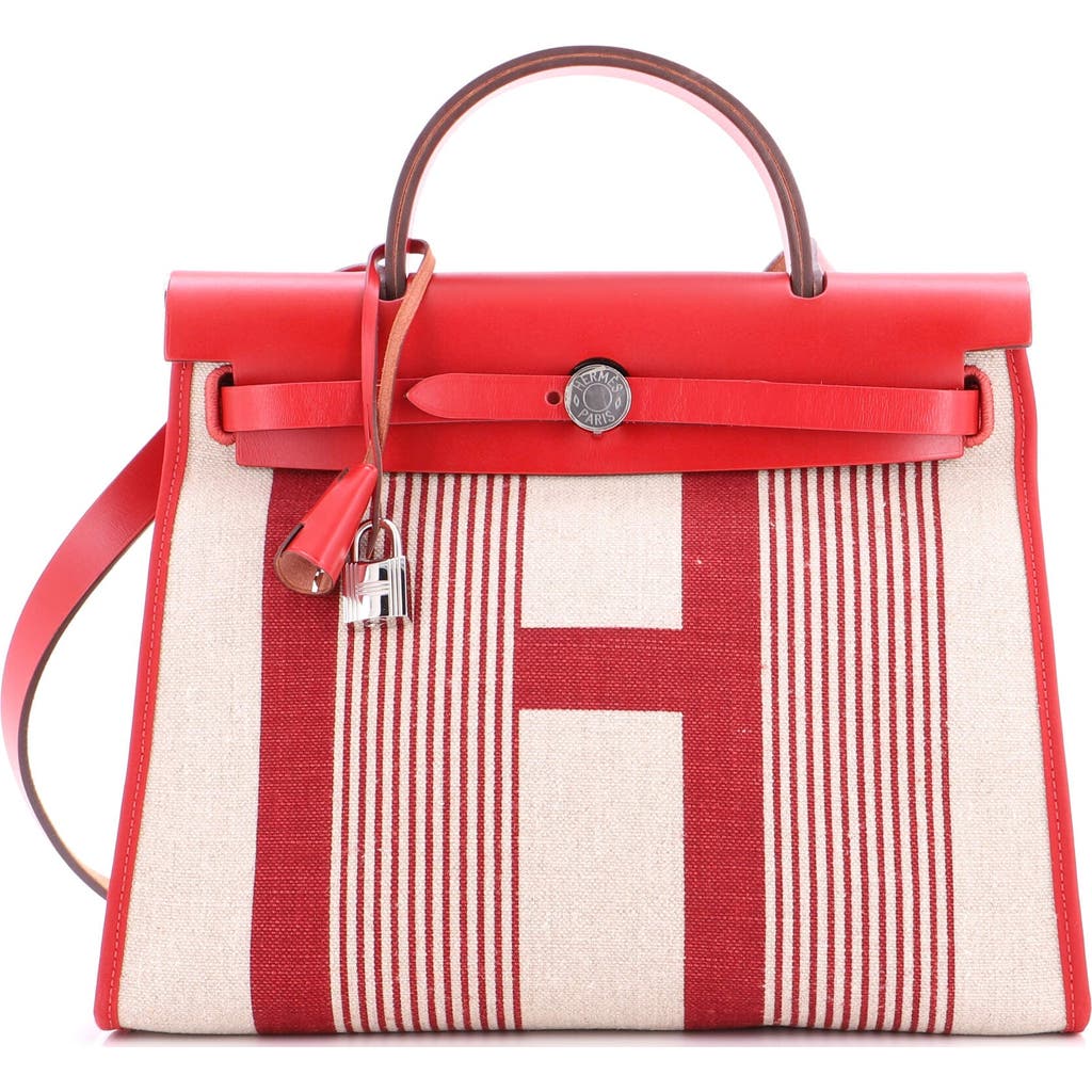 Pre-owned Hermes Hermes Herbag Zip H Vibration Toile And Leather 31