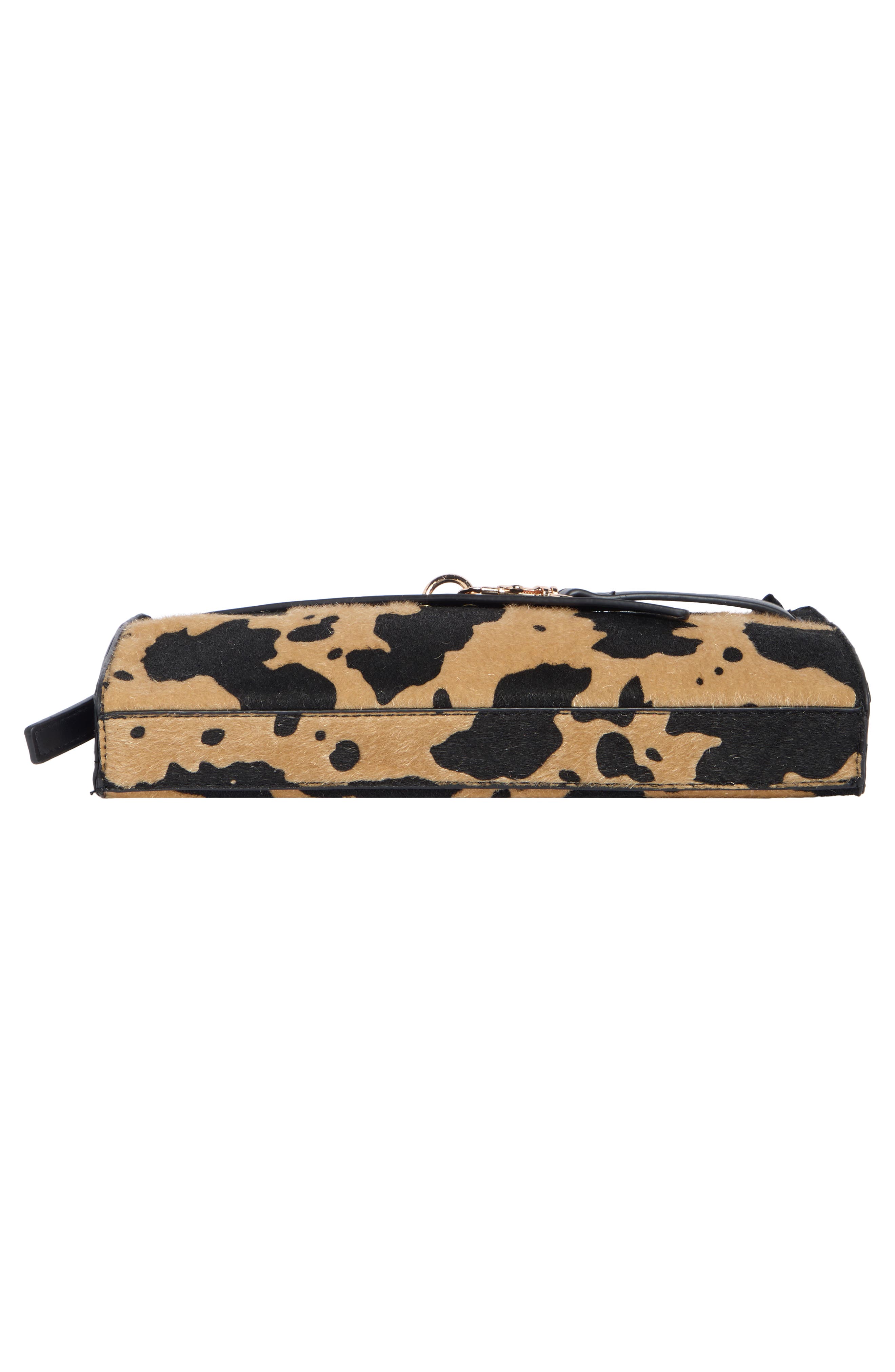 Faux Calf Hair Shoulder Bag, Alternate, color, BROWN COW