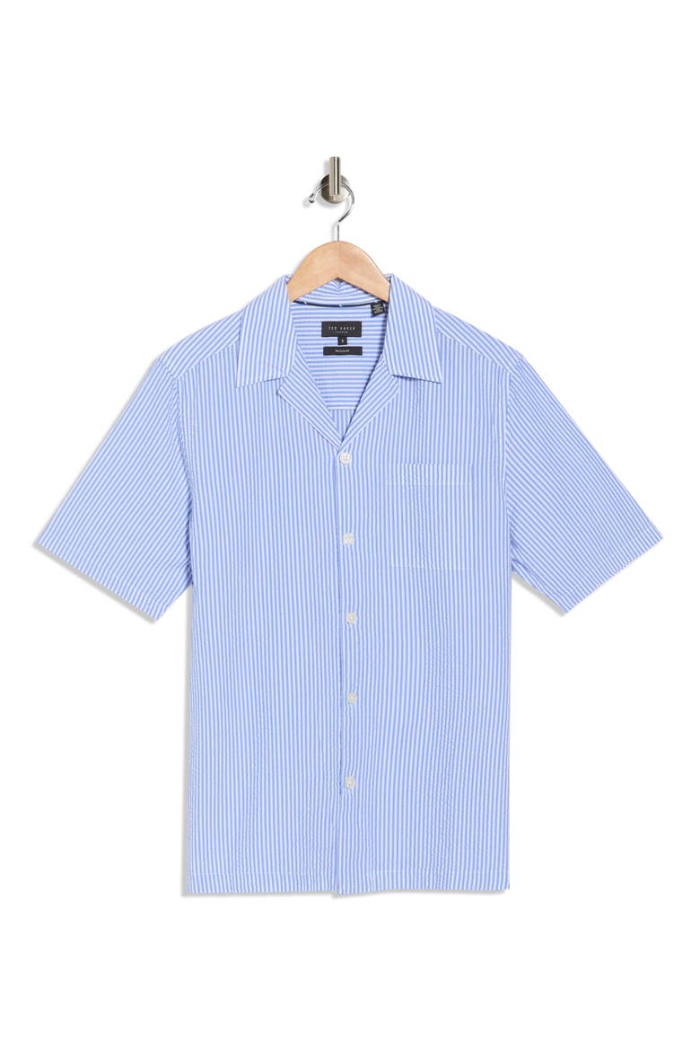 Ellyson Short Sleeve Seersucker Shirt, Alternate, color, LIGHT BLUE/ PASTEL