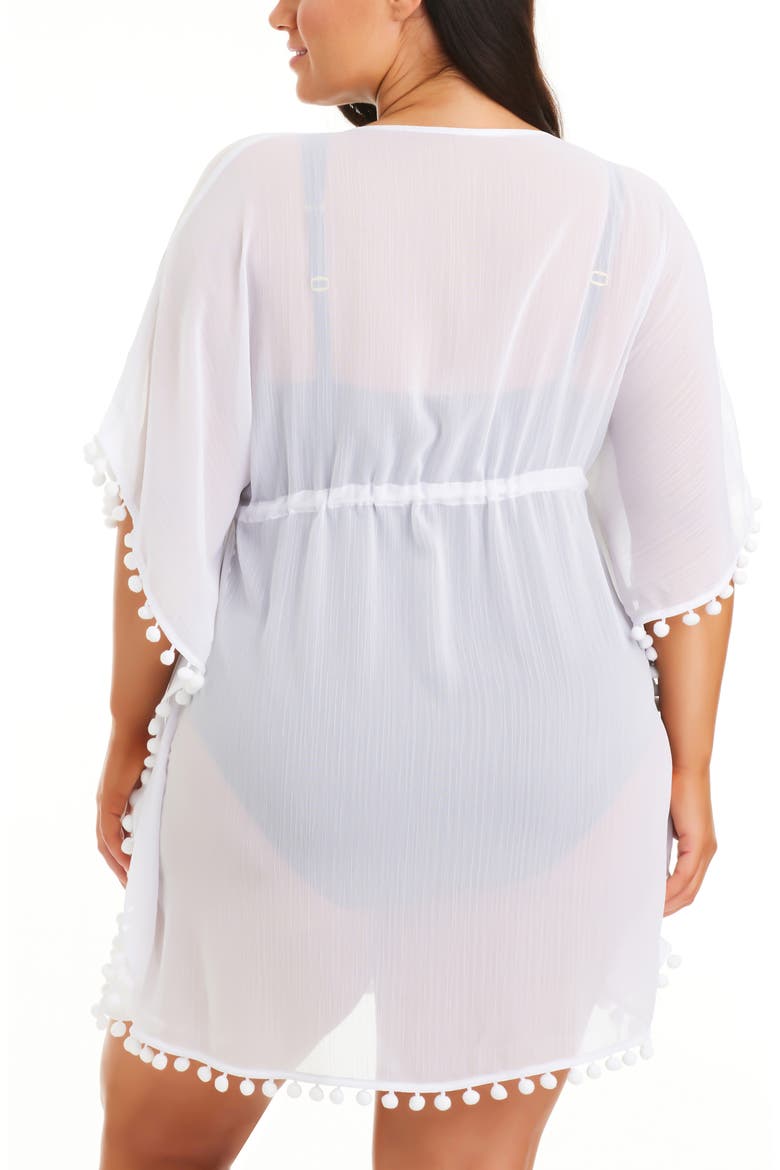 Sheer Cover-Up Caftan, Alternate, color, WHITE