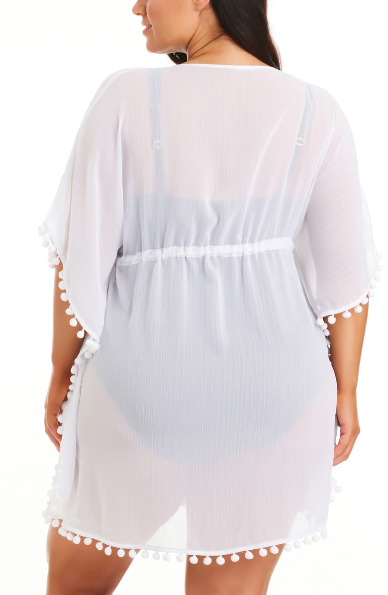 BLEU by Rod Beattie Sheer Cover-Up Caftan, Alternate, color, White