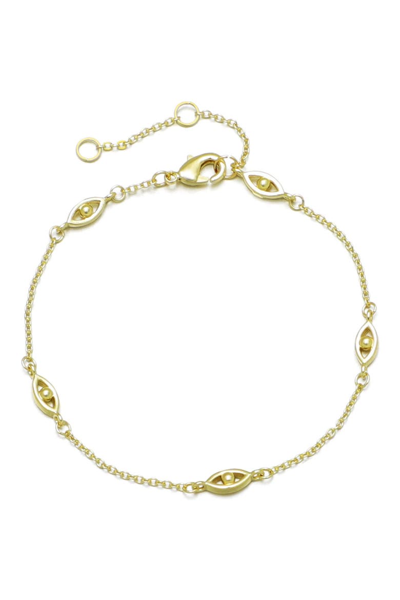 Evil Eye Station Bracelet, Main, color, GOLD