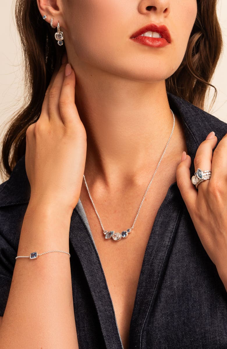 Dower & Hall 'Serenity' Tutti Frutti Bar Necklace, Alternate, color, Sterling Silver