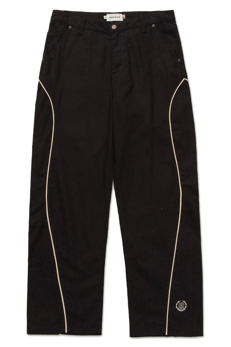 Piped Canvas Pants, Main, color, BLACK