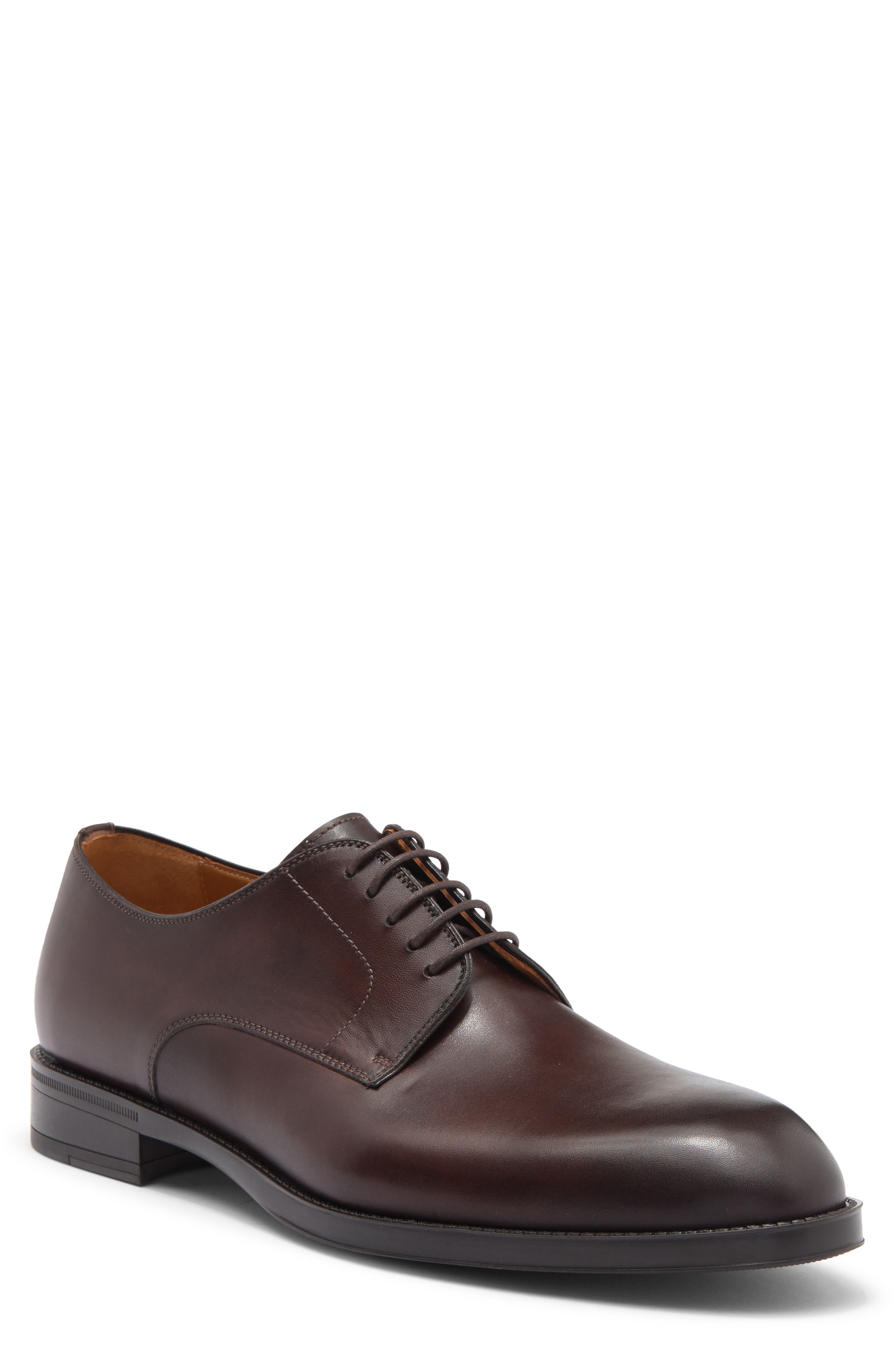 Magnanni Eddison Plain Toe Derby, Main, color, Brown