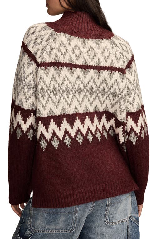Lucky Brand Fair Isle Mock Neck Sweater In Multi