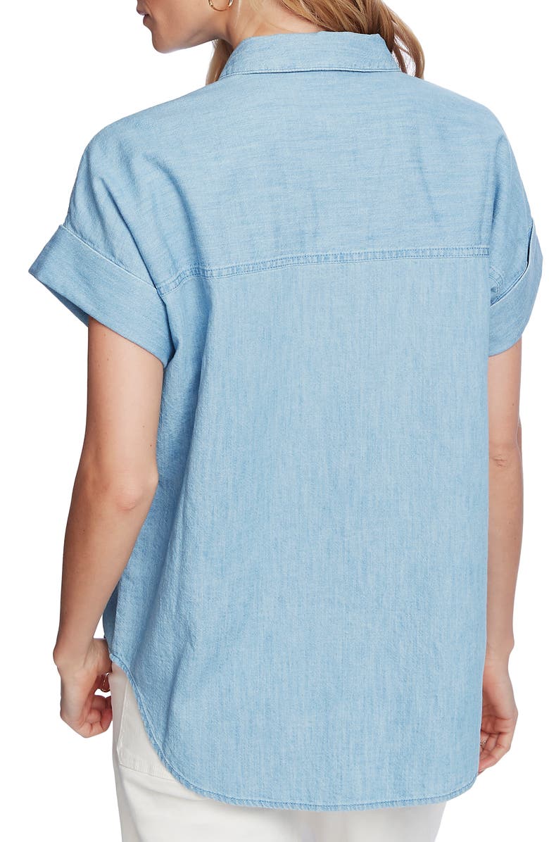 Court & Rowe Short Sleeve Chambray Shirt, Alternate, color, 