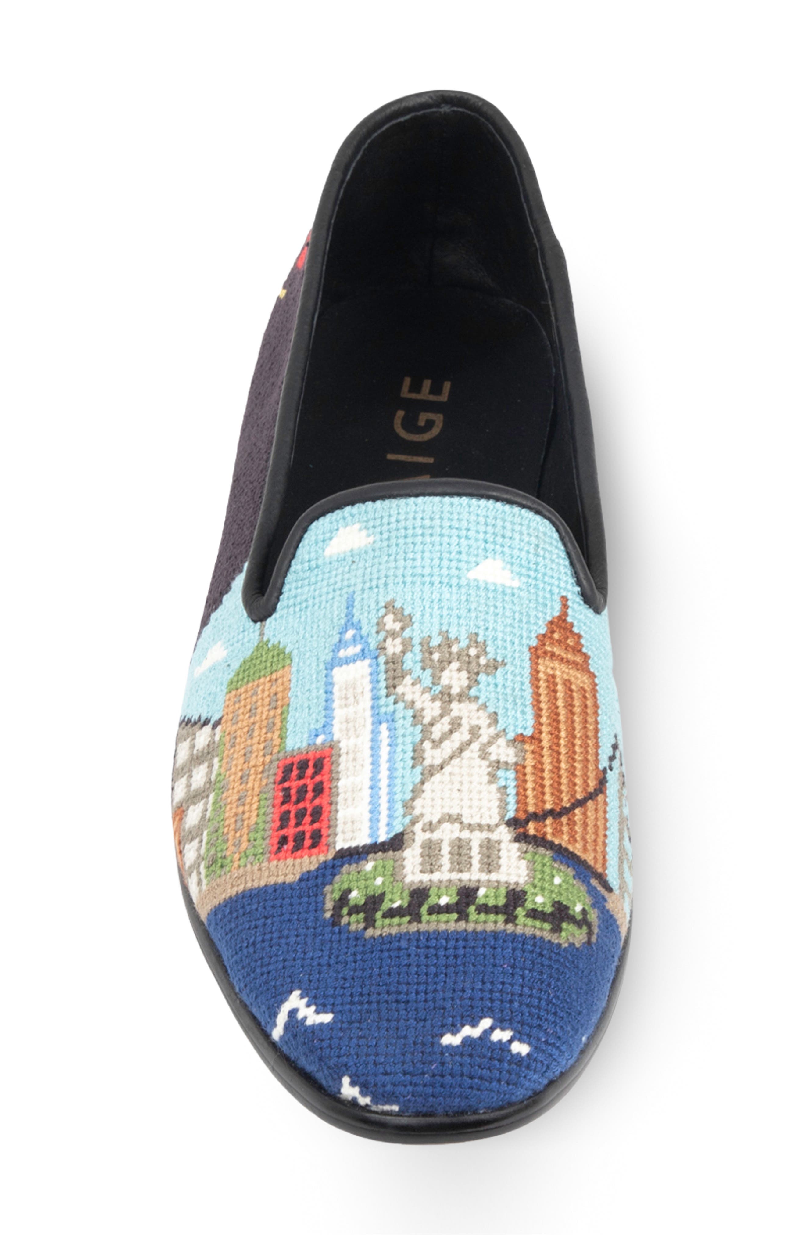 ByPaige I Love New York Needlepoint Loafer, Alternate, color, Black