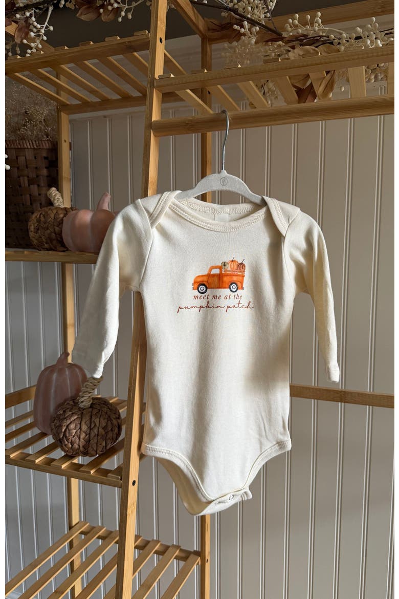 Meet Me At The Pumpkin Patch Organic Bodysuit Long Sleeve, Alternate, color, Natural