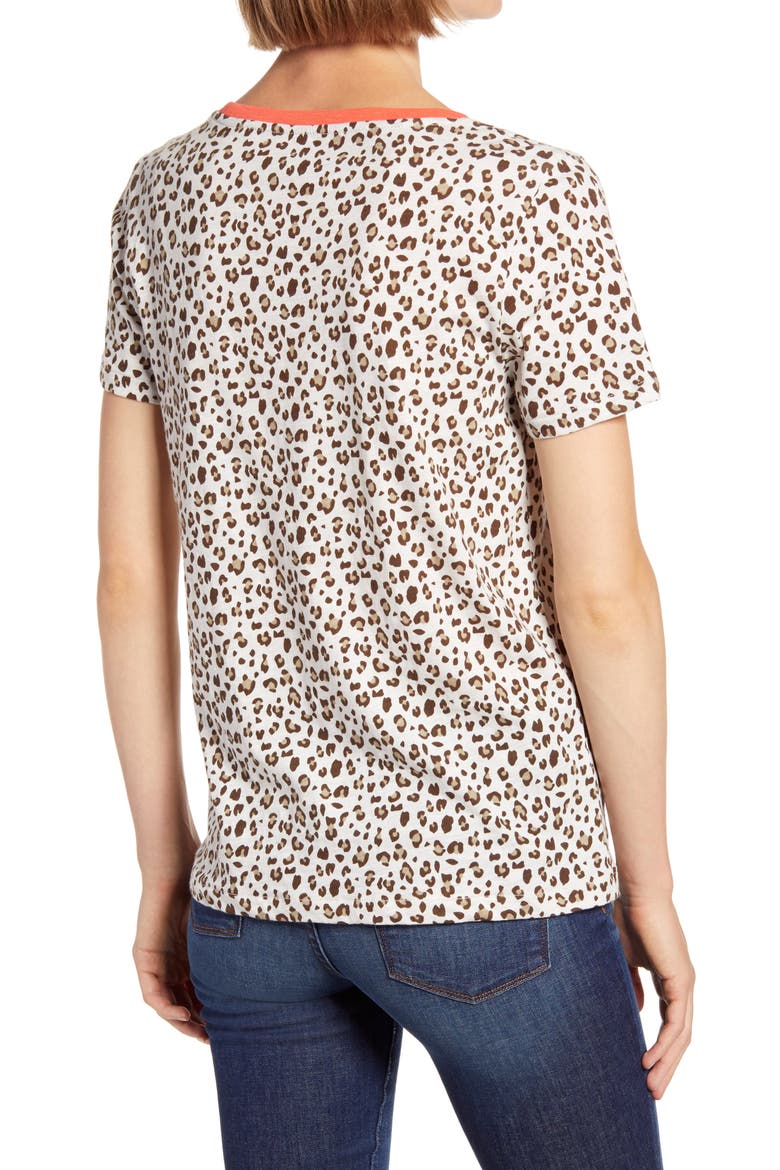 Leopard Print Ringer T-Shirt (Nordstrom Exclusive), Alternate, color, MOD B NATURAL LEO B