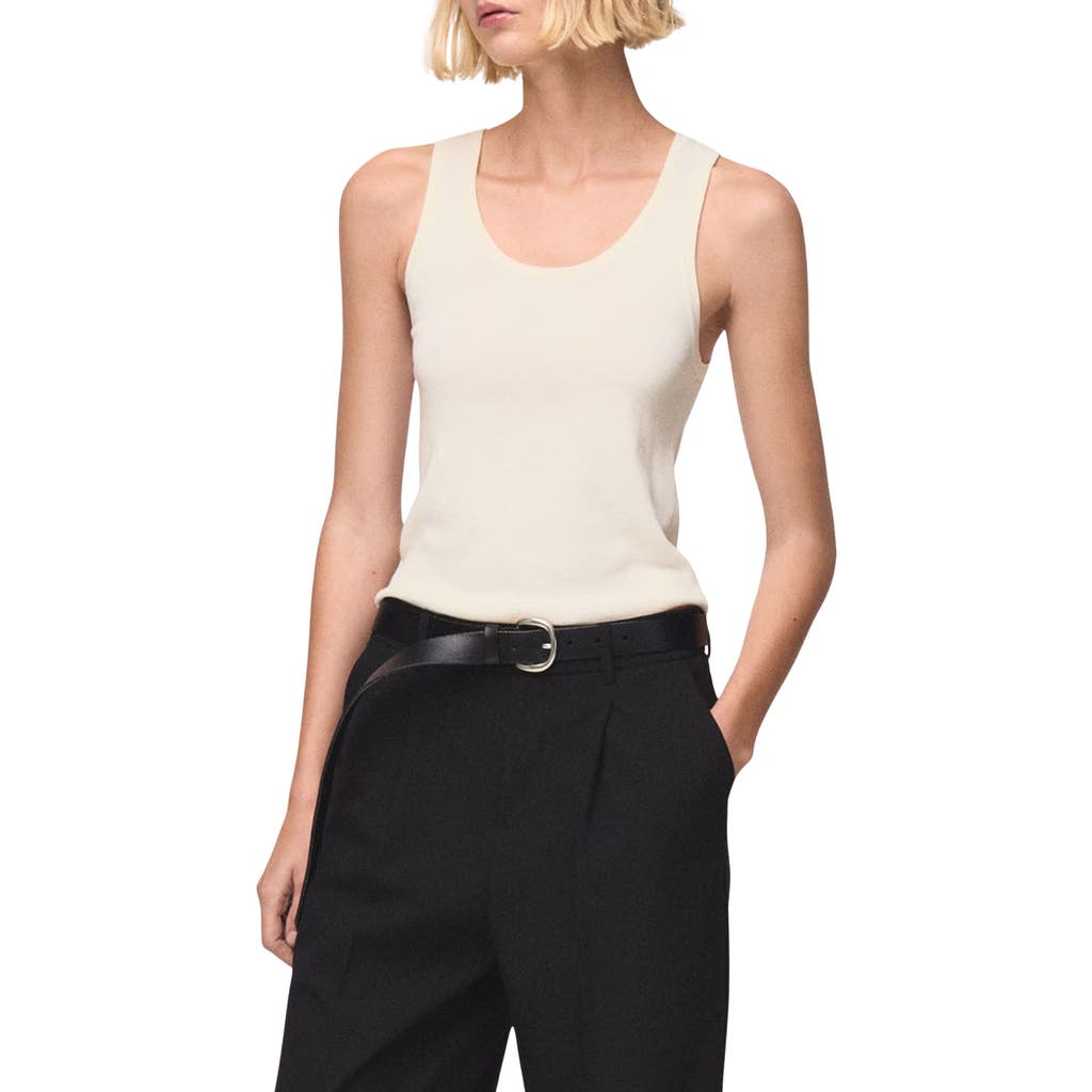 MANGO Wool & Cotton Sweater Tank in Ecru at Nordstrom, Size X-Large