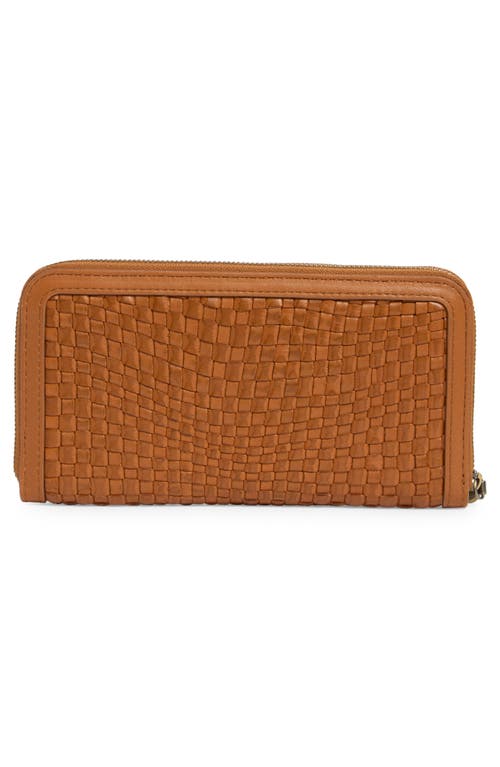 Hobo Large Nila Woven Leather Zip Around Wallet In Brown