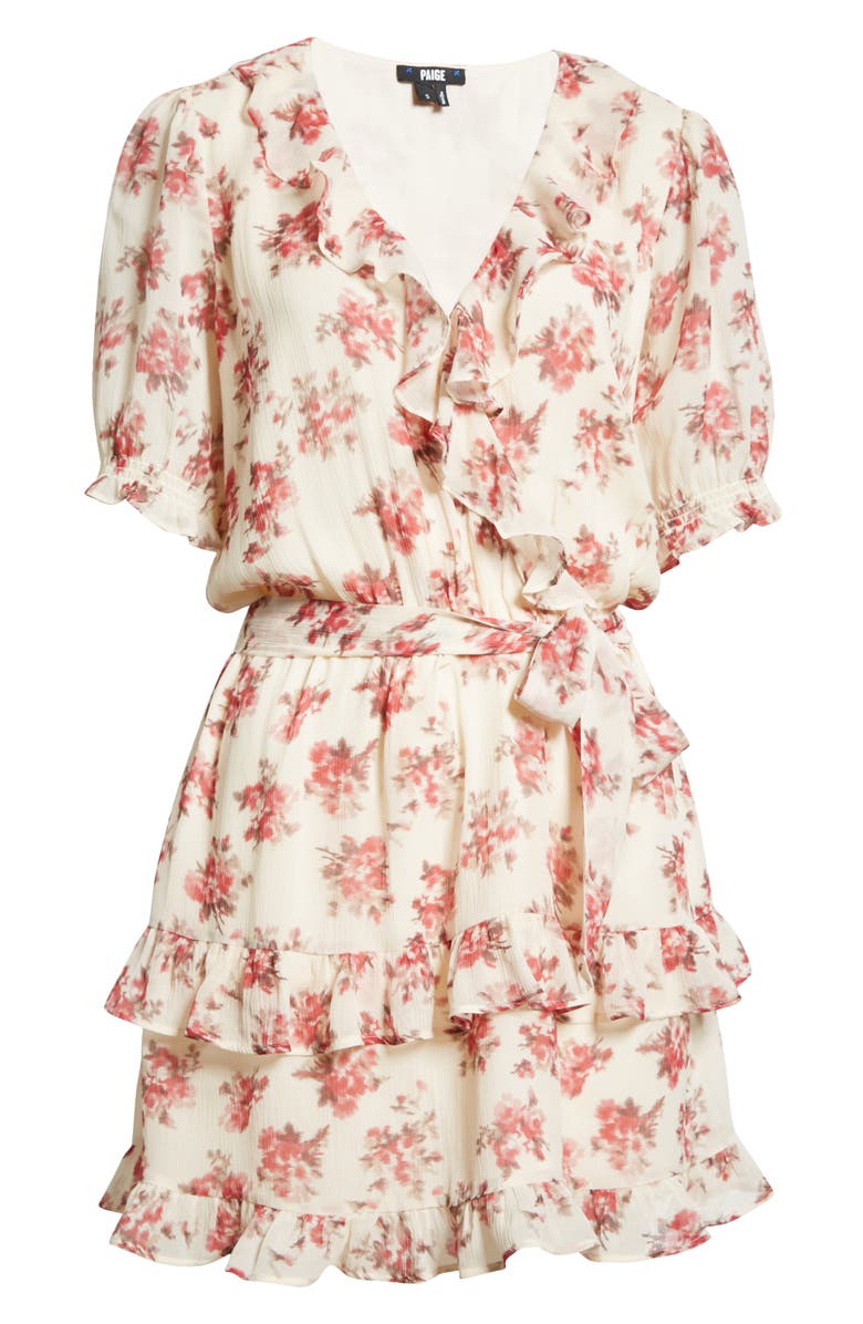 PAIGE Evonna Floral Silk Faux Wrap Dress, Alternate, color, 