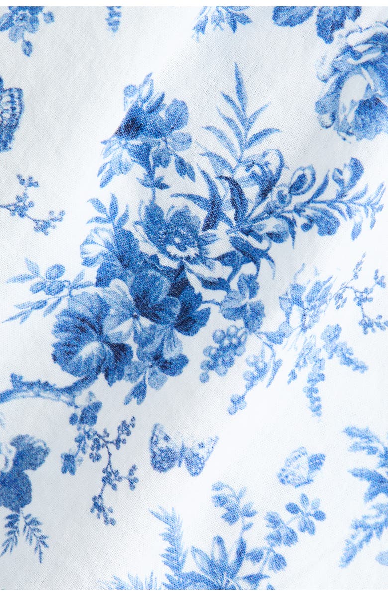 H&M Empire-line Cotton Dress, Alternate, color, Blue/Floral