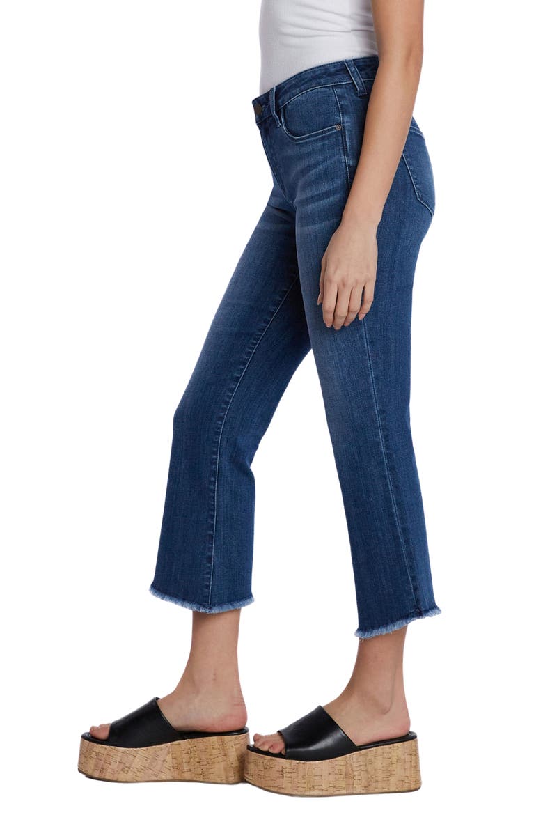 Crop Raw Hem Flare Jeans, Alternate, color, MIST BLUE