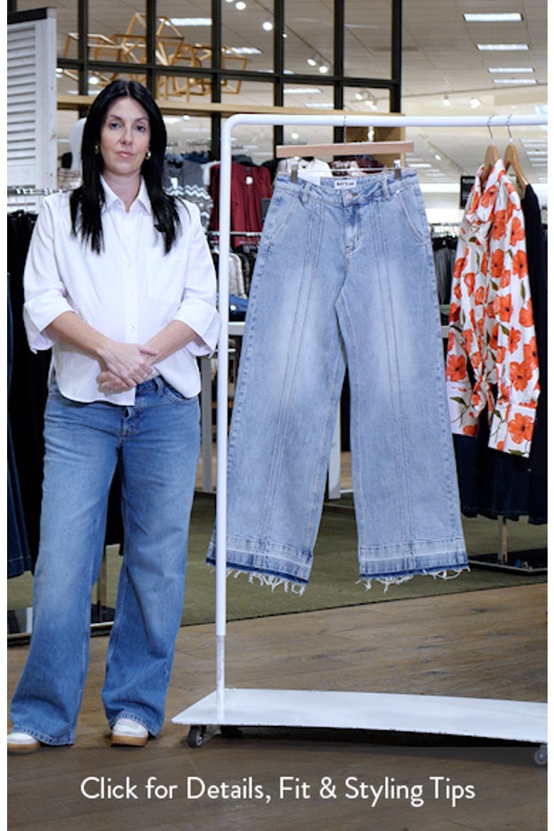 Jermy Seamed High Waist Raw Hem Wide Leg Jeans video