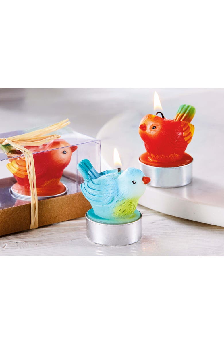 tag Easter Spring Bright Bird Shaped Tealight Candle Set of 2, Alternate, color, Multicolored