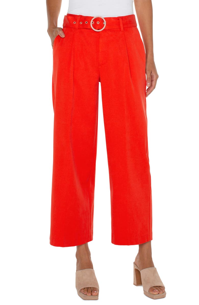Liverpool Los Angeles Belted Wide Leg Ankle Pants, Main, color, 
