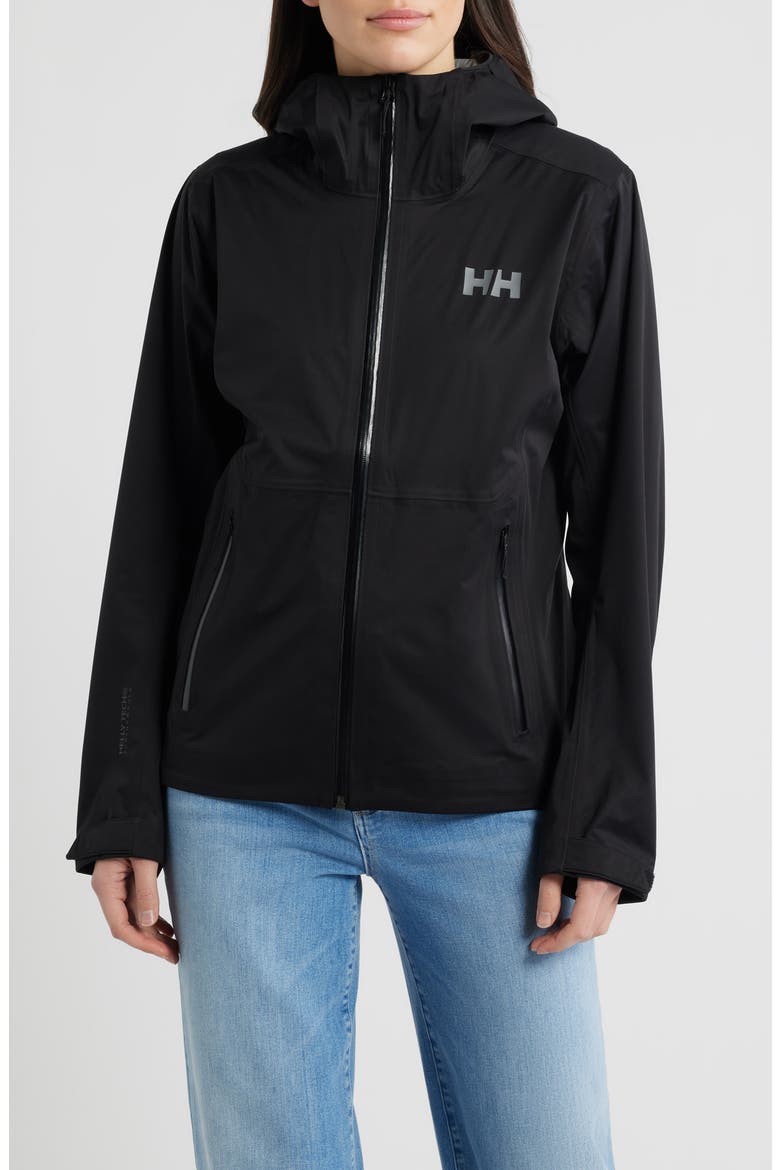 Momentum 3-Layer Waterproof Hooded Jacket, Main, color, BLACK
