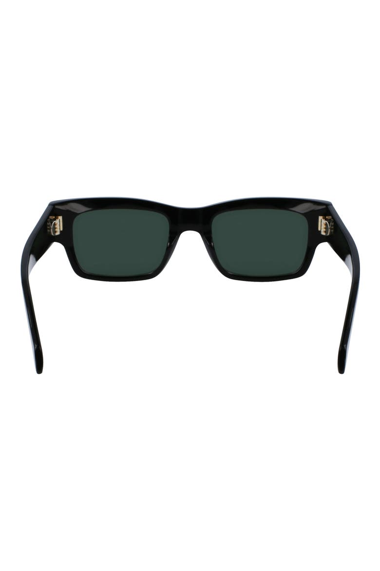 Rivets 53mm Rectangular Sunglasses, Alternate, color, BLACK