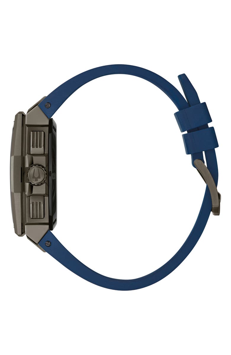 BULOVA Series X Chronograph Rubber Strap Watch, 45mm, Alternate, color, 