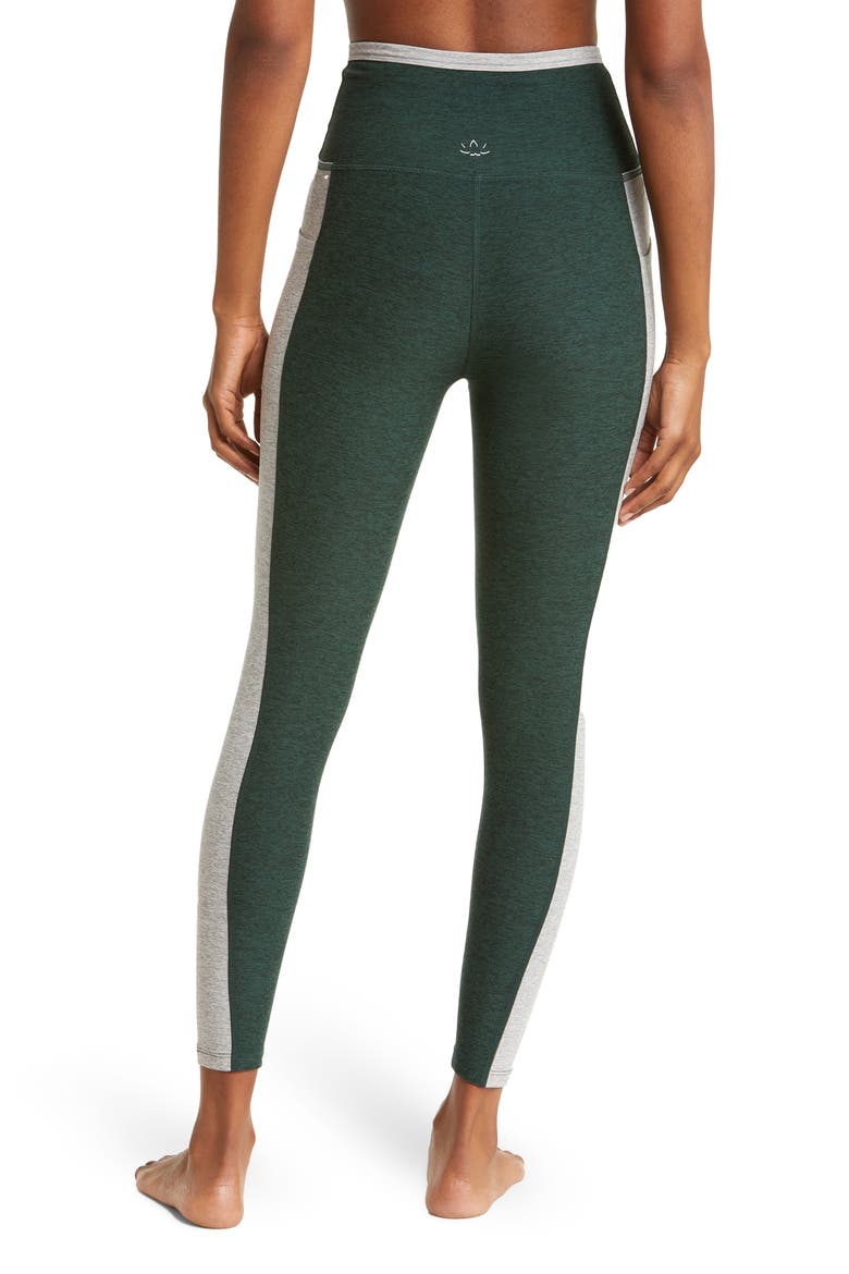 Space Dye Colorblock Pocket Ankle Leggings, Alternate, color, FOREST GREEN-SILVER MIST