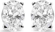 Haus of Brilliance 14K White Gold 2.0 Ct Prong Lab Grown Oval Diamond Solitaire Stud Earring