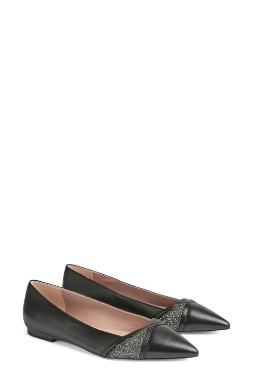 Lk Bennett Diane Crystal Pointed Toe Flat In Black