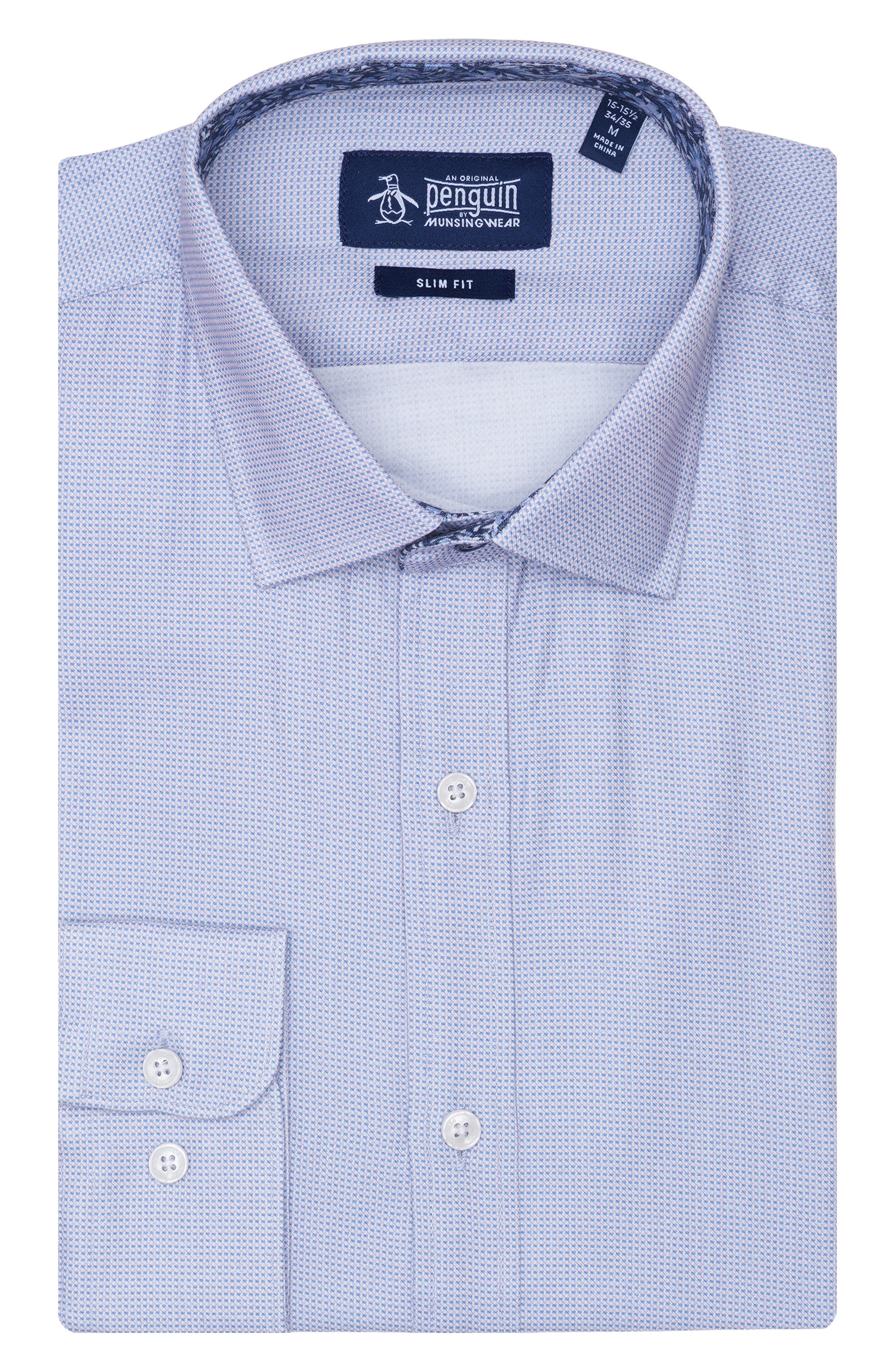 Original Penguin Royal Texture Slim Fit Dress Shirt