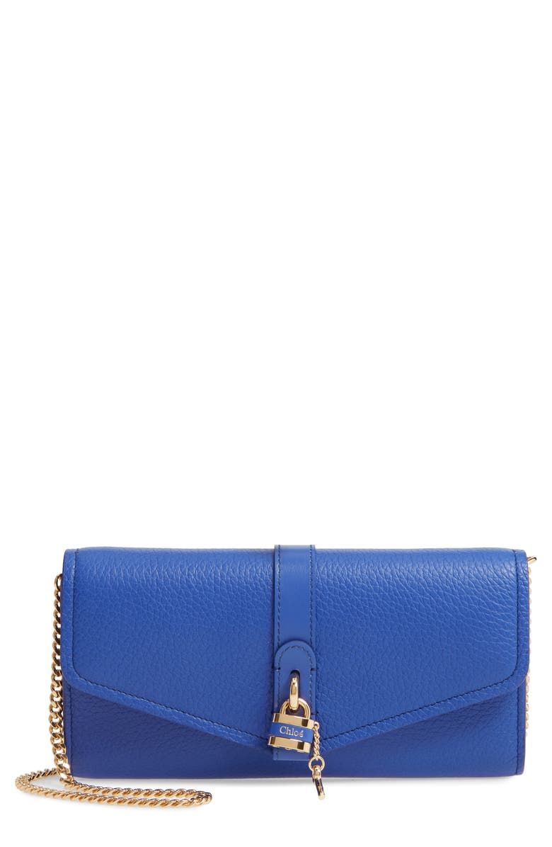 Chloé Aby Long Leather Wallet on a Chain, Main, color,